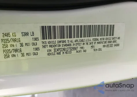 2013 Dodge Journey Se из США, поврежденный, VIN 3C4PDCAB1DT529907